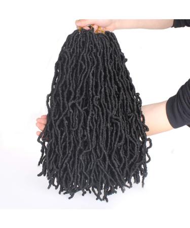 Xtrend 7 Packs 24 Inch Black Nu Faux Locs Crochet Braids Hair Synthetic Pre Looped Soft Dreadslocks Braiding Hair Goddess Faux Locs Curly Wavy Hair Extensions for Black Women 18strands/pack 1B# 24 Inch (Pack of 7) 1B# - Buy Online on GoSupps.com