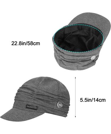 Women's 3-Piece Newsboy Cap Set - Black, Grey, Wine Red | Stylish Beret Hat with Buttons and Brim - Buy Online on GoSupps.com