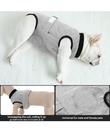 Convinite Recovery Suit for Dogs | Breathable Wound Protection Post-Op Castration | One-Piece Design with Push Buttons | Gray | Ideal for Male & Female Dogs - Buy Online on GoSupps.com