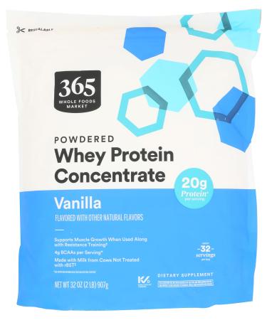 365 by Whole Foods Market Vanilla Whey Concentrate Protein Powder 32 OZ