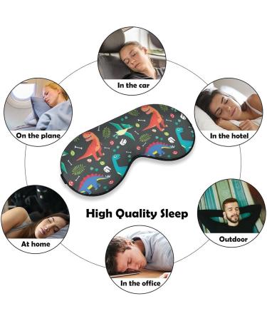 Colorful Dinosaur Sleep Mask - Adjustable Strap Eye Cover for Uninterrupted Sleep - Perfect for Men and Women - Ideal for Travel and Nighttime Use - Buy Online on GoSupps.com