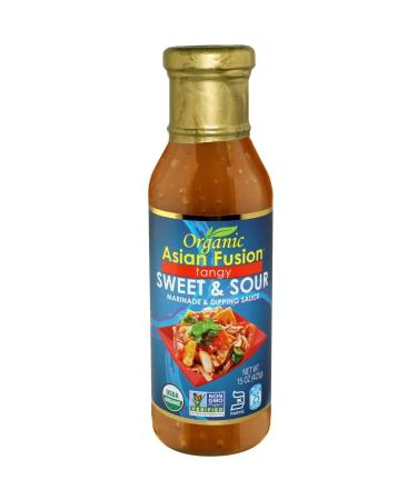 Organic Asian Fusion Tangy Sweet & Sour Marinade & Dipping Sauce - USDA Organic, Non GMO Project Verified, Gluten Free, Kosher Parve, Made in USA, 15 Oz. (1 Pack) Sweet & Sour (1 Pack)