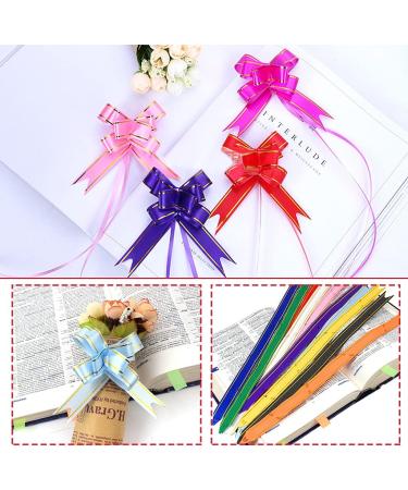 Pull Bows 100 Pcs Decorative Assorted Colors Gift Wrap Knot Ribbons Gift Wrapping Bows for Flower Presents Basket Birthday Wedding Valentine Tie Crafts -10 Colors - Buy Online on GoSupps.com