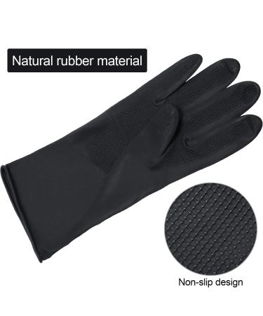 6 Pairs Reusable Anti-Skid Hair Dye Gloves - Black - Large | Waterproof Rubber Gloves for Salon & Home Use - Buy Online on GoSupps.com