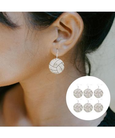 6 Pairs volleyball earrings dangle earrings Football Drop Earrings for women gifts earrings for women football earrings women womens gifts teardrop leather accessories lovers - Buy Online on GoSupps.com