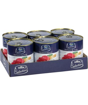 Dehner Premium Grain-Free Wet Dog Food for Adults - Beef & Chicken 6 x 800g Cans (4.8kg) - Buy Online on GoSupps.com