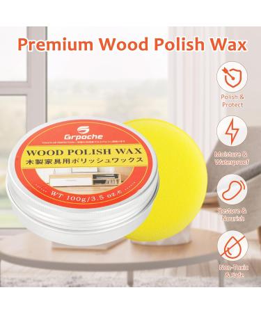 Wood Polish Wax - 100g Paste Wax for Wood Finish Cleaner & Conditioner | Perfect for Furniture Floors & Cabinets - Buy Online on GoSupps.com