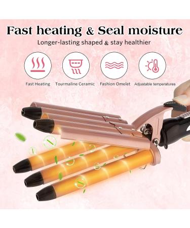 5 Barrel Curling Iron Wand - 0.6 Inch Ceramic Tourmaline Hair Waver with Dual Voltage - Perfect Waves for All Hair Types - Buy Online on GoSupps.com