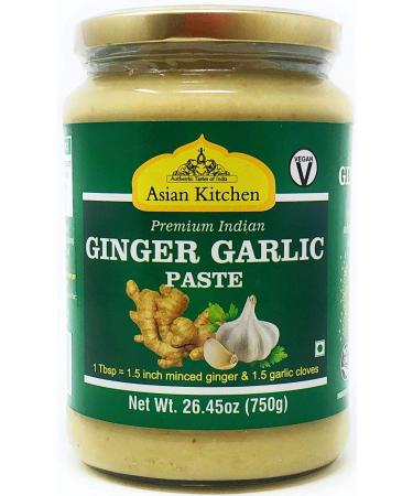 Asian Kitchen Ginger Garlic Cooking Paste 26.5oz (750g) Glass Jar  Vegan | Gluten Free | NON-GMO | No Colors | Indian Origin Ginger Garlic 1.65 Pound (Pack of 1) - Buy Online on GoSupps.com