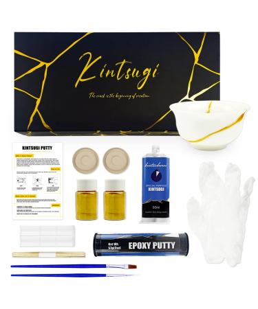 Kintsugi Repair Kit (Upgrade)  Repair Your Meaningful Ceramics with Gold Powder & 50ml Glue & 57g Epoxy Putty  Kintsugi Craft  Starter Repair Ceramic Kintsugi Kit Perfect for Beginners - Buy Online on GoSupps.com