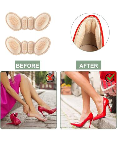 Comfortable Heel Inserts for Women - 4 Pairs Cushion Pads for Loose Shoes 6mm Beige - Pain Relief & Better Fit - Buy Online on GoSupps.com