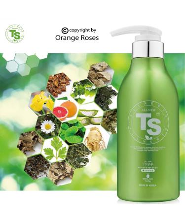 Premium TS Hair Loss Prevention Shampoo 500ml + 100ml - Made in Korea by TS Shampoo | Includes 2 Travel Pouches - Buy Online on GoSupps.com