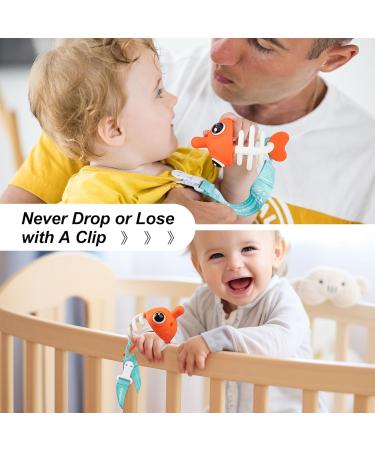 Mombella Clownfish Teether Toy for Babies | Soft Silicone Baby Soothing Ring Gifts for 0-12 Months - Buy Online on GoSupps.com