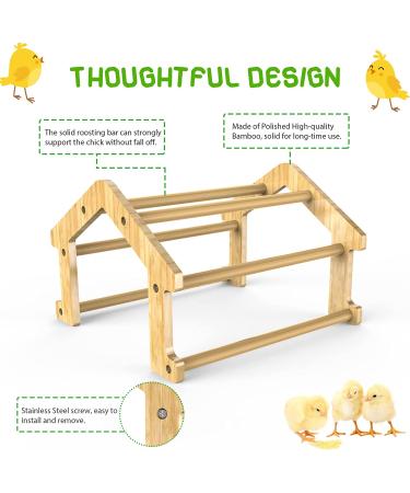 Ensayeer Bamboo Chicken Perch with Mirror | Strong Roosting Bar for Coop | Training Perch for Large Birds | Easy to Assemble and Clean | Fun Toys for Chicken - Buy Online on GoSupps.com