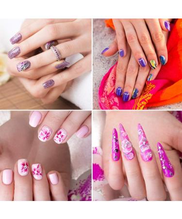 Jinlaili 7PCS Nail Art Brush Set - Purple Nail Tips Builder Brush Set for UV Gel & Acrylic Nails - Nail Design Painting Kit for Home Salon - Buy Online on GoSupps.com