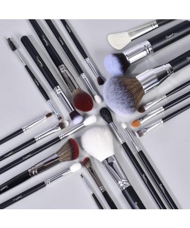 Collector's Edition 21Pcs Pro Makeup Brush Set | Real Goat Hair & Horse Hair | Professional Labeled Brushes | Pu Leather Travel Case - Buy Online on GoSupps.com