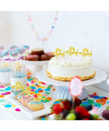 LXASIY 24PCS Oh Baby Cupcake Topper Gold Glitter Baby Shower Cupcake Picks Decorations for Baby First Birthday Baby Shower Party Supplies 24pcs Oh Baby Cupcake Toppers - Buy Online on GoSupps.com