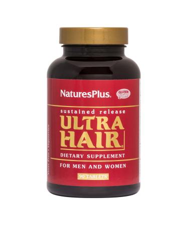 NaturesPlus Ultra Hair - 90 Sustained Release Tablets Pack of 2 - Supports Healthy Hair Growth - for Men & Women - Gluten Free - 90 Total Servings 90 Count (Pack of 2)