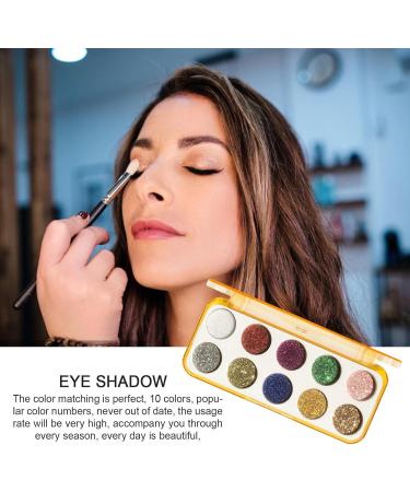 Eyeshadow Palette 10 Shades Long Lasting Makeup Eyeshadow Palette Matte Shimmer Eyeshadow Palette Blendable Long Lasting Cosmetics Makeup Kit 01# Glitter Plate - Buy Online on GoSupps.com