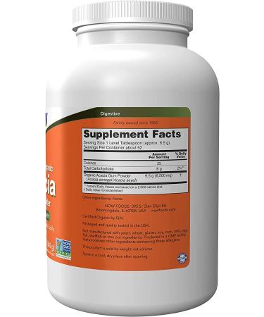 Organic Acacia Powder (12 oz, Pack of 2) | Highly Soluble & Instantly Mixes | Supports Intestinal Health | Certified by NOW Supplements - Buy Online on GoSupps.com