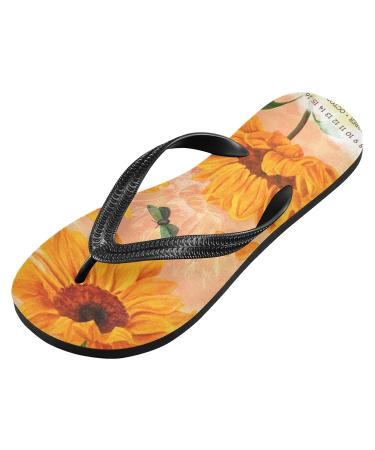 Buy Mnsruu Vintage Style Flip-Flops - Sunflower Butterfly Yellow - Perfect for Home Hotel Spa & Travel - Small Multi-Colored - Buy Online on GoSupps.com