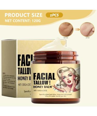 Gcroet 2Pcs Whipped Tallow and Honey Balm 120g Beef Tallow Moisturizer for Face and Body Sensitive Skin Cream with Vitamin E Fragrance Free. - Buy Online on GoSupps.com