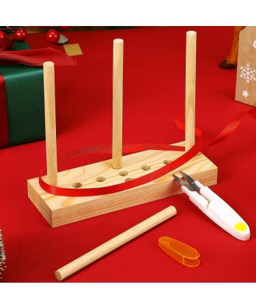 Wooden Bow Maker Tool with U-Shaped Scissors for Halloween & Christmas Decorations - DIY Crafts, Hair Bows, Corsages, Holiday Wreaths - Buy Online on GoSupps.com