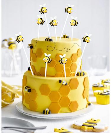 24Pcs Bumble Bee Cupcake Toppers Little Figurine Big Eyes Cute Bee Cupcake Picks Oh Baby Cake Decoration for Bee Theme Baby Shower Kids Boys Girls Birthday Party Decorations Supplies Gifts Style 2 - Buy Online on GoSupps.com