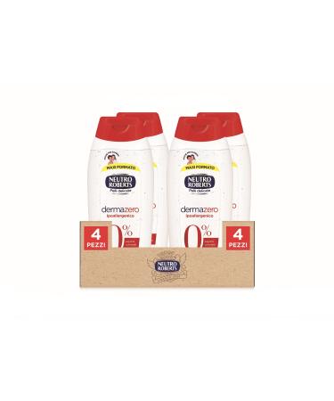 Neutro Roberts Neutro Roberts Dermazero Foaming Body Wash ideal for delicate and sensitive skin soap-free and dye-free suitable for daily use and for children's hygiene 4 x 700ml bottles 2.8L