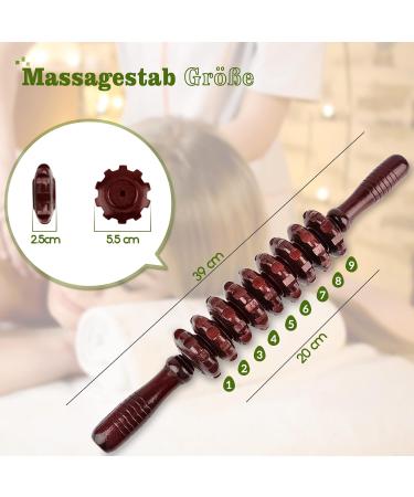 Whchiy Wooden Acupressure Massager - Anti-Cellulite Reflex Zone Massage Tool (39 cm Red) for Relaxation & Stress Relief - Buy Online on GoSupps.com