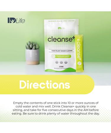IDLife Lemon-Lime Cleanse+ Powder Drink Mix - 5-Day Gut Reset Formula for Healthy Elimination and Nutrient Absorption, Feel Lighter - 5 Sticks per Bag - Buy Online on GoSupps.com