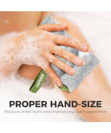 ZOMCHI 2-Piece Soap Bags Set - Gentle Roughness Exfoliating Soap Savers for Shower - Body Scrubbers for Bar Soap - Light Gray - Buy Online on GoSupps.com