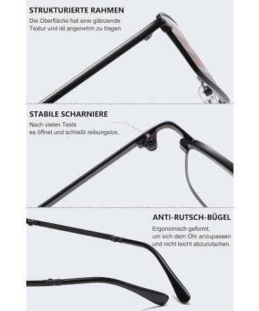 Lanomi Foldable Varifocals Reading Glasses for Men & Women - Self-Tinting Photochromic Multifocus with Flashing Light Filter - Black - Includes Case - 2.0x - Buy Online on GoSupps.com