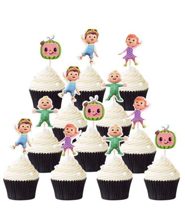 Cocomelon Cake topper for children's birthday party, cake decoration for baby shower (cocomelon 24pcs)