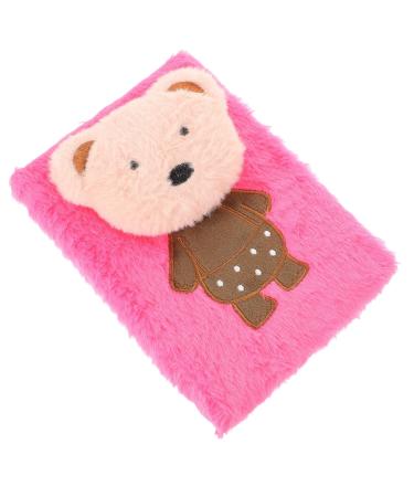 DOITOOL Note Book Notebook Fluffy Journal Book Plush Cover Journal Book Lovely Diary Book Note Accessory Multi-function Diary Book Cartoon Diary Book Note Supply Animal Gift Student Paper