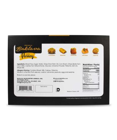 Premium Baklava Assortment with Honey 44 pcs | 820g (1.8 lbs) - Delicious Mediterranean Treats - Buy Online on GoSupps.com