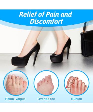 Bunion Corrector Gel Toe Separators - 10Pcs Silicone Protectors for Men & Women | Toe Spacers for Rubbing Relief & Pressure Prevention - Clear Blue - Buy Online on GoSupps.com