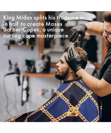 King Midas Barber Cape - Professional Waterproof Hair Cutting Cape for Men & Women - Blue & Black - Buy Online on GoSupps.com
