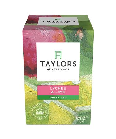 Taylors of Harrogate Lychee & Lime Green Tea - 20 Teabags, Refreshing Blend, Pack of 1 - Buy Online on GoSupps.com