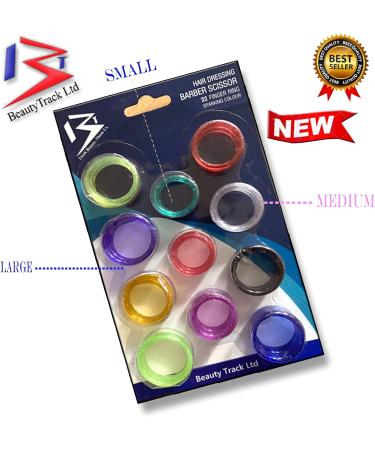 Hair Scissors Finger Ring Inserts for Hairdressing Barber Scissors Shears in Sparking Colours Scissor Ring Inserters - Finger Rings X 22 Pcs - Buy Online on GoSupps.com