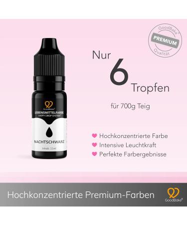 Goodbake Black Food Coloring (11 ml) - Intensive Highly Concentrated Vegan Color for Cakes Fondant Buttercream & More - International Shipping Available - Buy Online on GoSupps.com