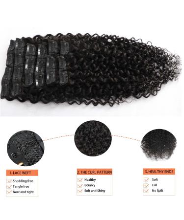 14 Kinky Curly Clip in Hair Extensions - 100g/Set, 8A Brazilian Real Human Hair for Black Women - 3c 4a Kinky Curly Clip ins - Buy Online on GoSupps.com