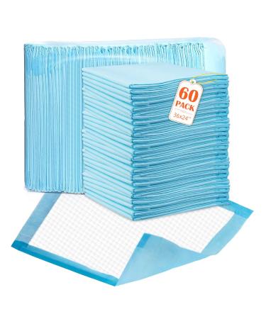 Disposable Bed Pads for Incontinence 24"x36"-60 Count Chucks Pads Disposable Adult Ultra Absorbent 45g Bulk Heavy Duty Bed Pads Incontinence Disposable Diaper Changing Pads Pee Pads Extra Large 24x36 Inch (Pack of 60)