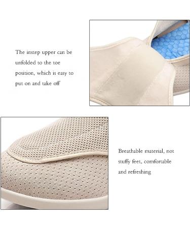 Yytcsjz Men Adjustable Diabetic Shoes - Light Grey, Extra Wide, Breathable Summer & Autumn Boots for Elderly Diabetic with Swollen Feet & Edema - Size 12 - Buy Online on GoSupps.com
