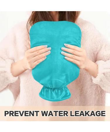 Teal Hot Water Bottle with Cover - 1L Pain Relief Water Bag for Adults | International Shipping Available - Buy Online on GoSupps.com