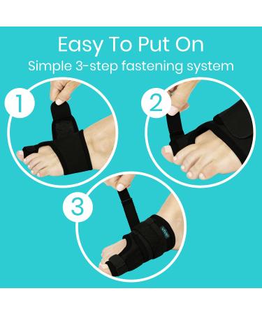 Vive Bunion Corrector for Women & Men - Big Toe Brace with Splint & Adjustable Strap for Pain Relief & Alignment - Orthopedic Foot Sleeve for Hallux Valgus & Hammer Toe - Buy Online on GoSupps.com