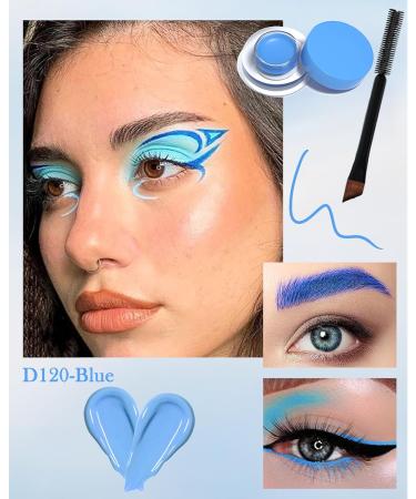 Waterproof Matte Gel Eyeliner Pot- Blue Long Lasting Cream Eyeliner Eyebrow Gel High Intensity Pigments Smudge-proof Eye Liner Brow Cream for Halloween Cosplay Show Eye Liner Brow Face Makeup-#120 - Buy Online on GoSupps.com