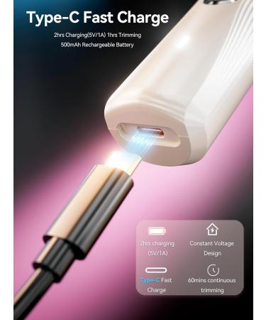 Unibono Rechargeable Bikini Trimmer for Women - Wet/Dry Electric Razor for Pubic Hair, Cordless Lady Shaver Kit for Arms, Legs, Armpits - USB-C Charge, Storage Bag Included (Beige) - Buy Online on GoSupps.com