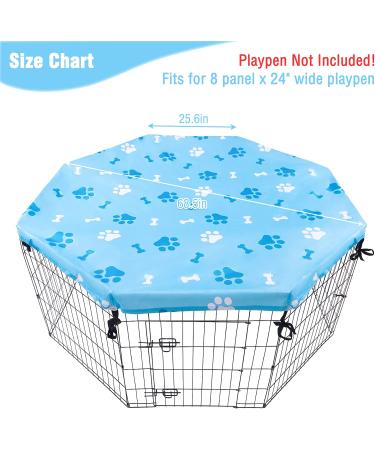 KOOLTAIL 24 Dog Playpen Cover - Indoor/Outdoor Sun/Rain Proof Kennel Shade | Blue | 8 Panels - Buy Online on GoSupps.com