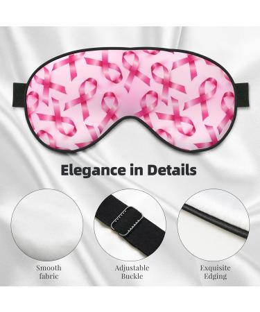 Breast Cancer Awareness Print Sleep Eye Mask - Soft Blindfold with Elastic Strap for Travel & Night Sleep - Buy Online on GoSupps.com